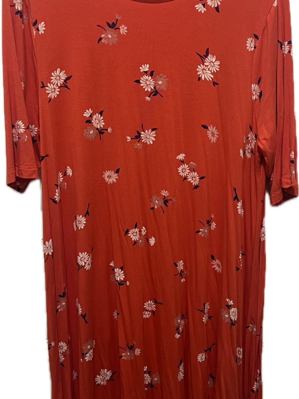 Old Navy Rust Orange Floral Swing Dress